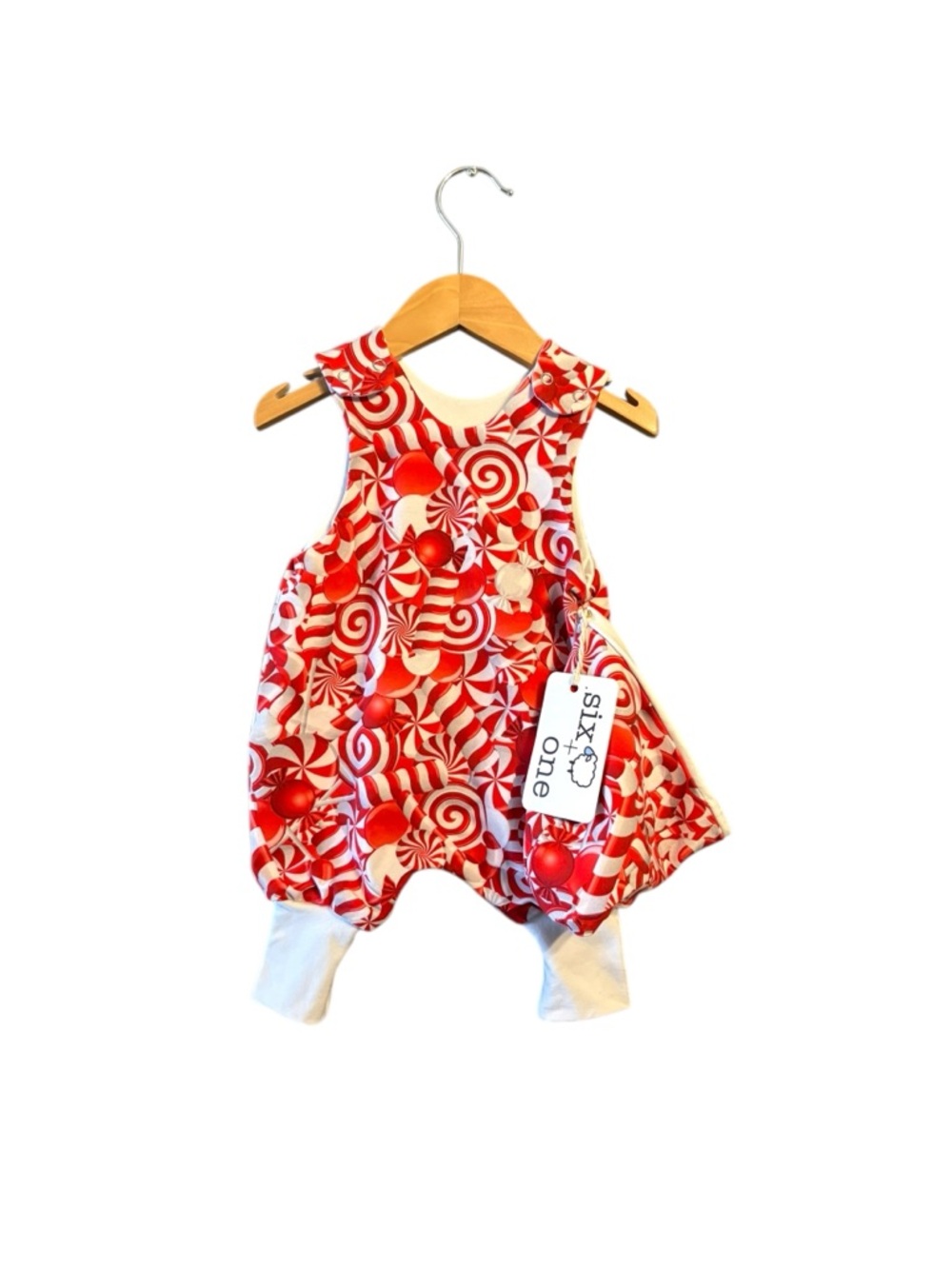 Red Candy Swirl Kids Romper Set